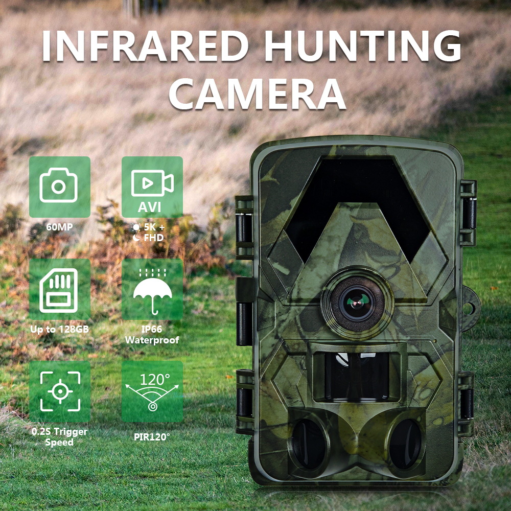 Hunting Outdoors Card - PR901 60MP Outdoor Infrared Hunting Camera