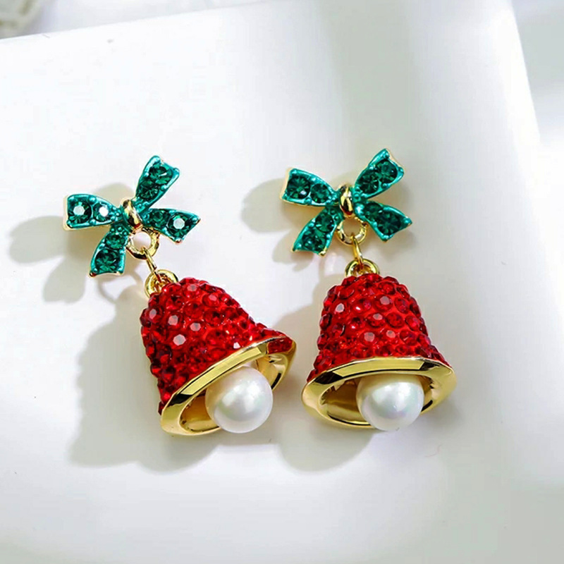 Elk Bugle Call - Fashion Christmas Green Bowknot Bell Pendant