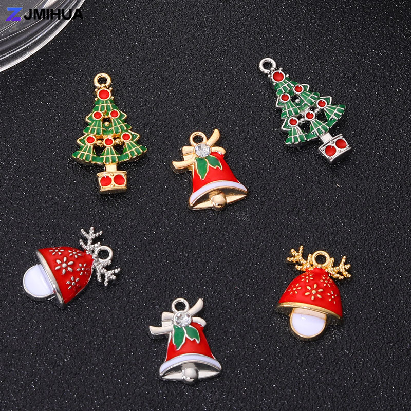Elk Bugle Call - 15pcs Christmas Type Pendants Enamel Charms