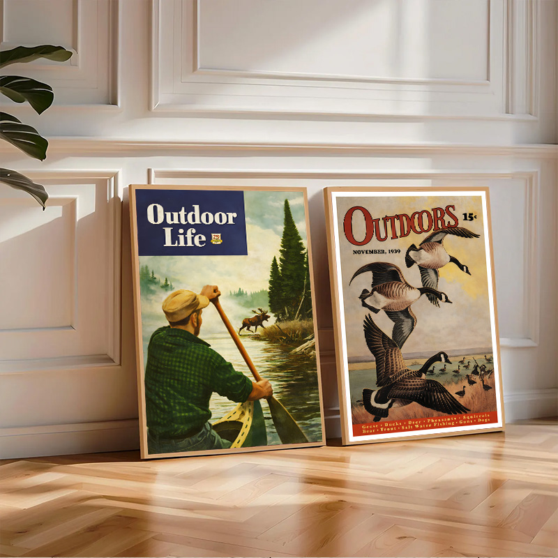Outdoor Hunting And Fishing Magazines - Vintage American Outdoor Magazine Poster Hunting