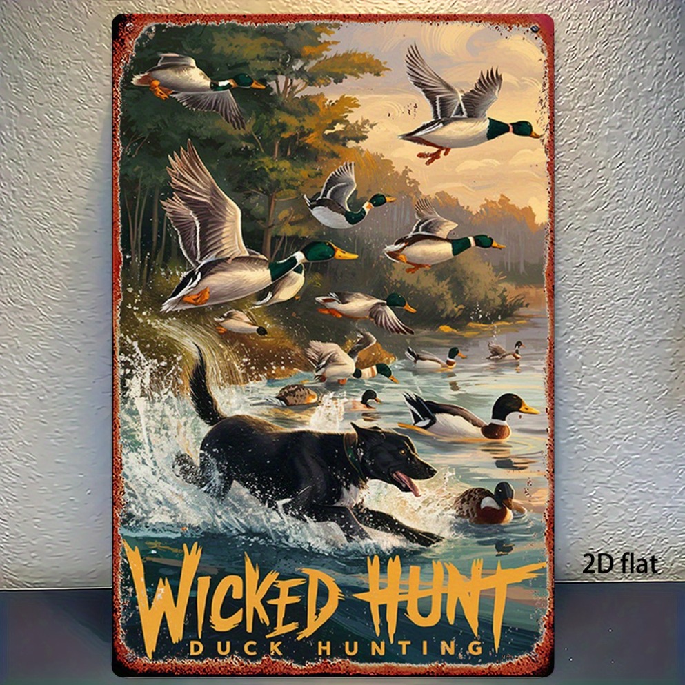 Wildman Hunting & Outdoor - 2D Flat Vintage Hunting Duck Metal