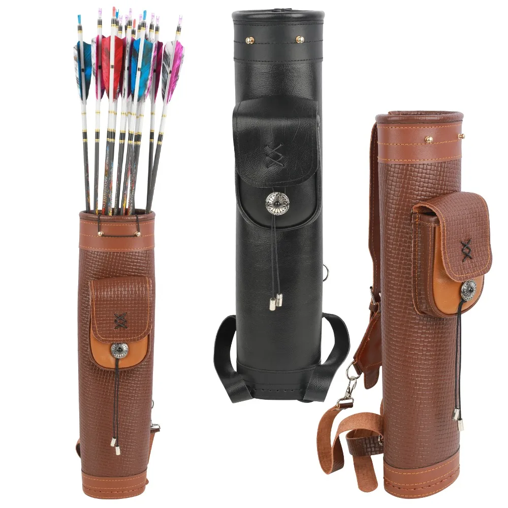 Cowhide Archery Arrow Quiver S - Quiver Arrow Back ulasan dan harga