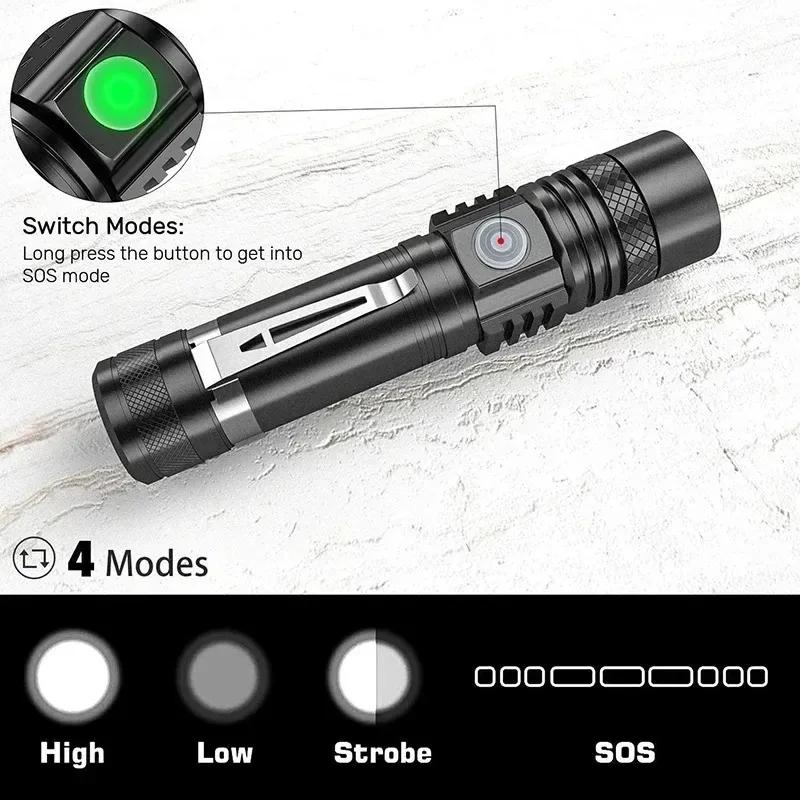 Rechargeable T6 Handheld Flash - Outdoor Hunting Bike ulasan dan harga