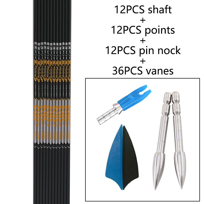 12pcs DIY Archery ID 4.2mm Spi - Arrow Carbon Shaft ulasan dan harga