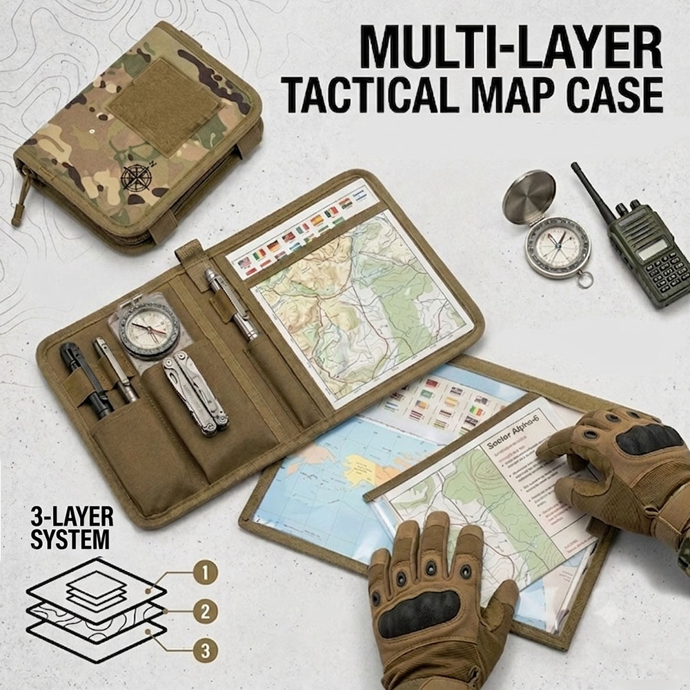 Tactical Foldable Map Case Wat - Outdoor Hunting Maps ulasan dan harga