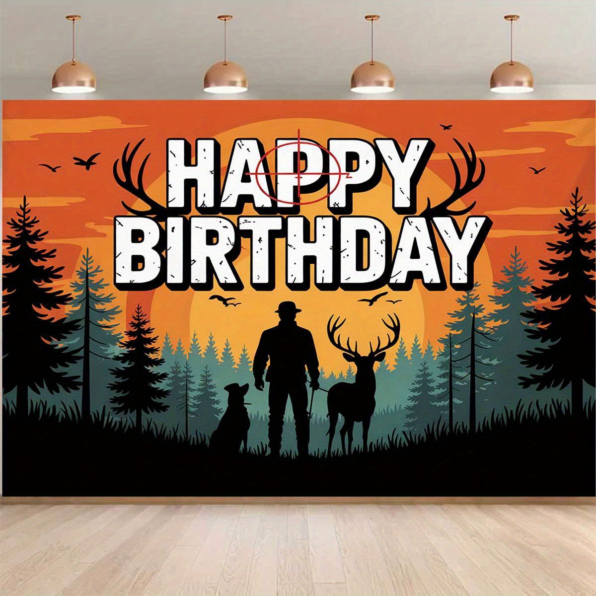 Hunting Birthday Theme Pattern - Hunting Outdoor Background ulasan dan harga