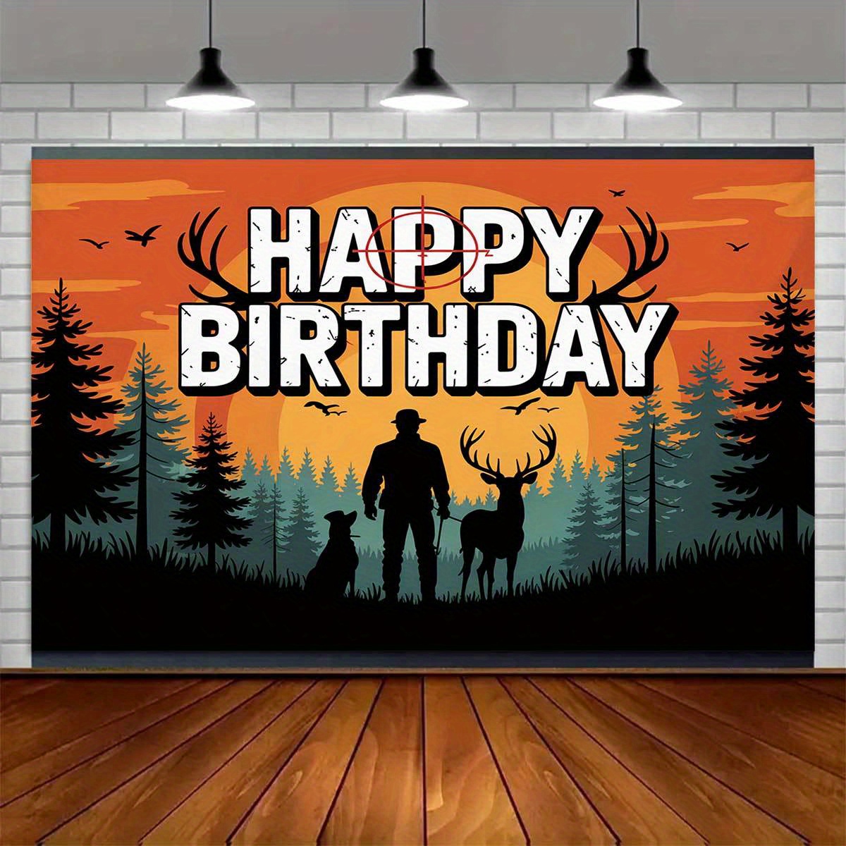 Hunting Birthday Theme Pattern - Hunting Outdoor Background ulasan dan harga