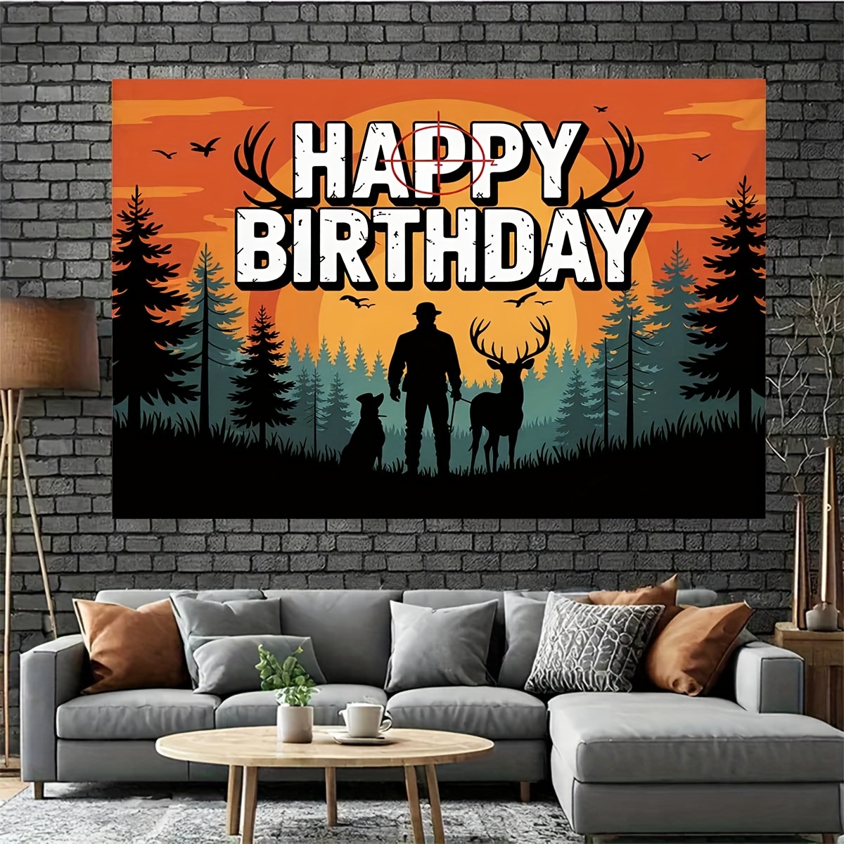 Hunting Birthday Theme Pattern - Hunting Outdoor Background ulasan dan harga