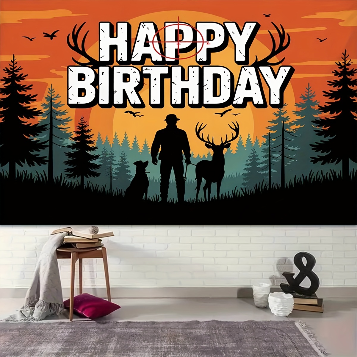Hunting Birthday Theme Pattern - Hunting Outdoor Background ulasan dan harga