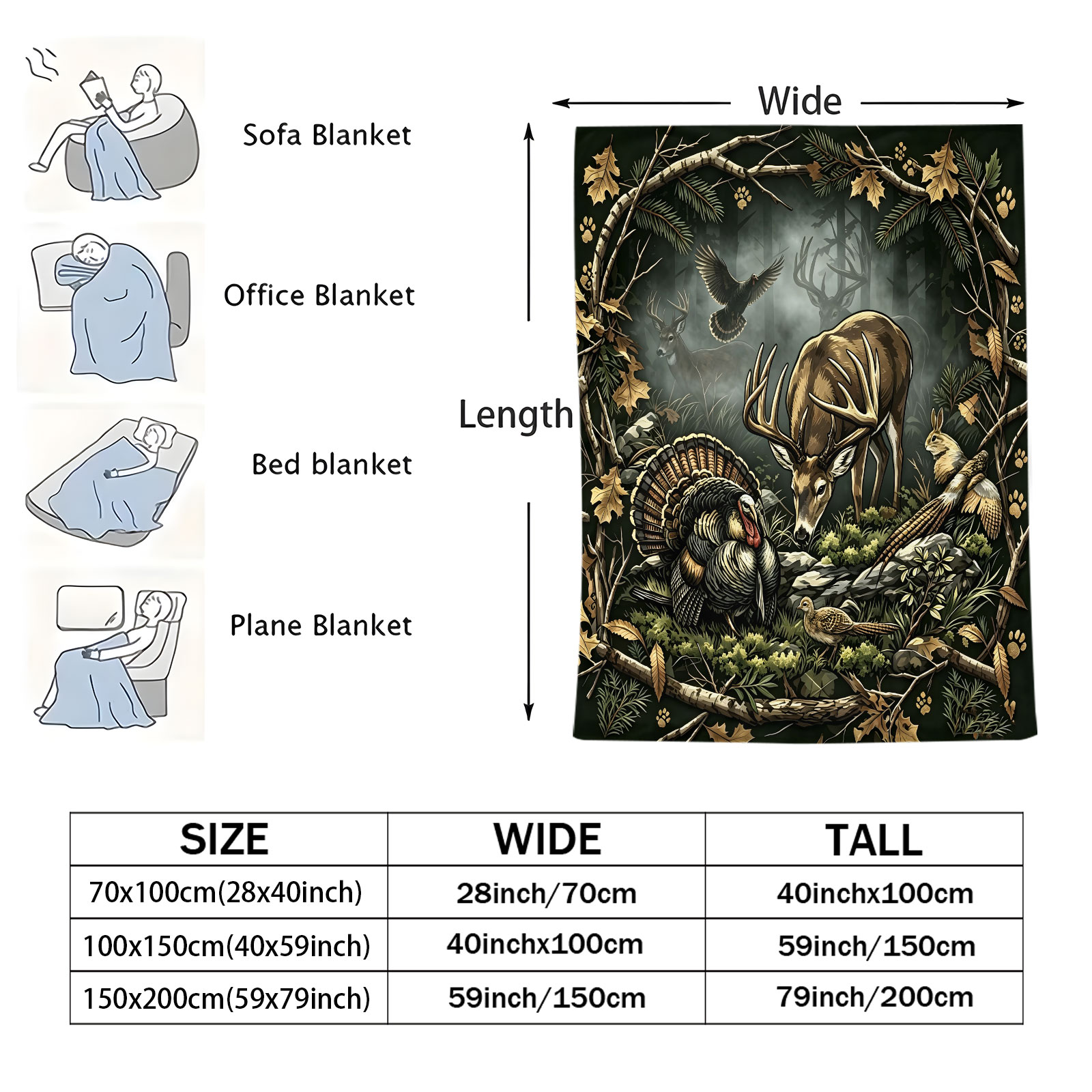 Vintage Woodland Animal Throw  - Wildman Hunting & Outdoor ulasan dan harga