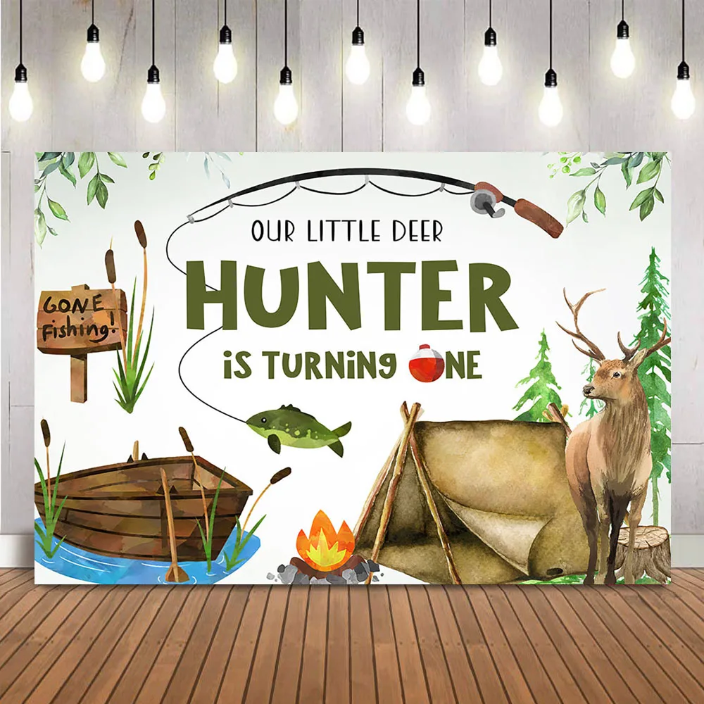 Hunting Fishing Birthday Backd - Hunting Outdoor Background ulasan dan harga