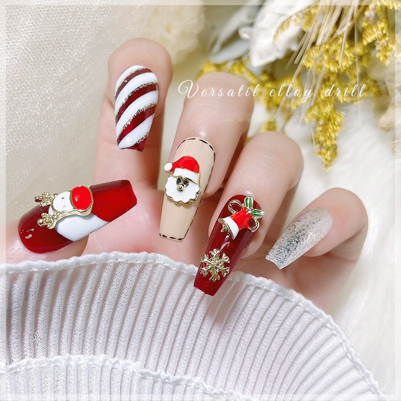 10Pcs Christmas Alloy Nail Cha - Elk Bugle Call ulasan dan harga