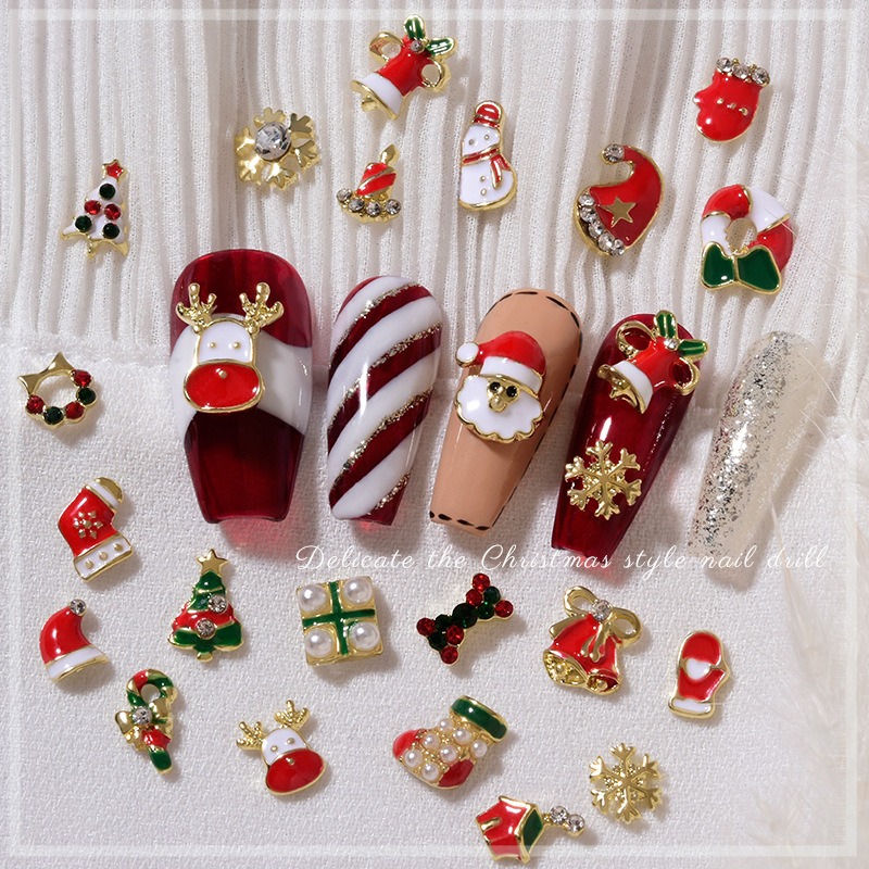 10Pcs Christmas Alloy Nail Cha - Elk Bugle Call ulasan dan harga