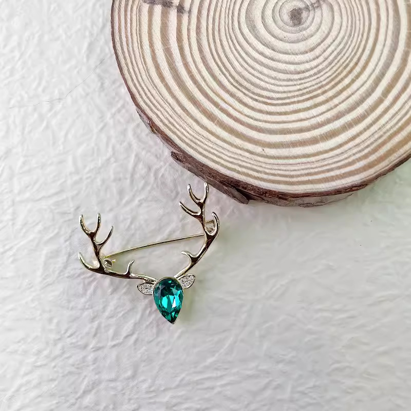 Cute Crystal Elk Horn Brooches - Elk Bugle Call ulasan dan harga