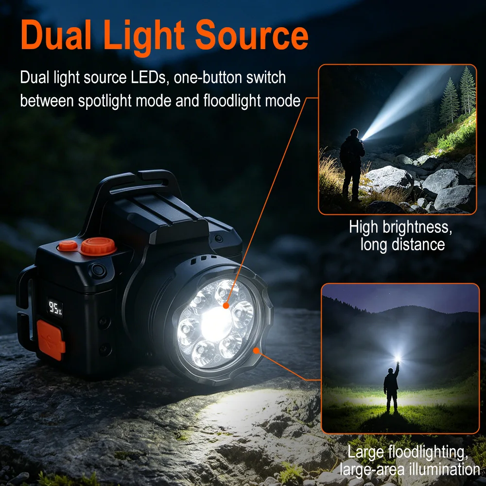 BORUiT 7 LED Ultra Bright Indu - Outdoor Hunting Bike ulasan dan harga