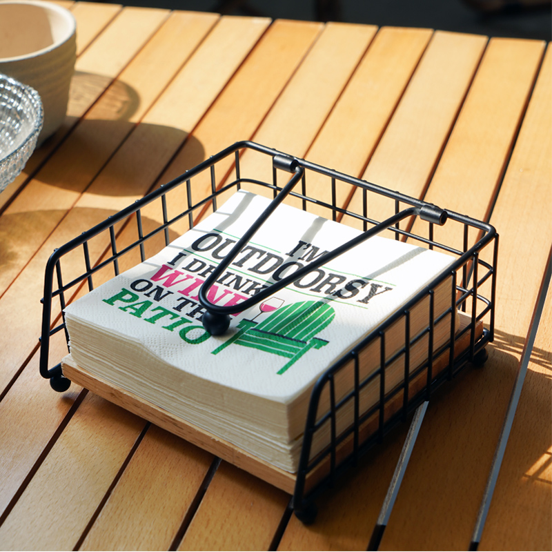 Square wooden napkin holder, s - Outdoor Hunting Kitchen ulasan dan harga
