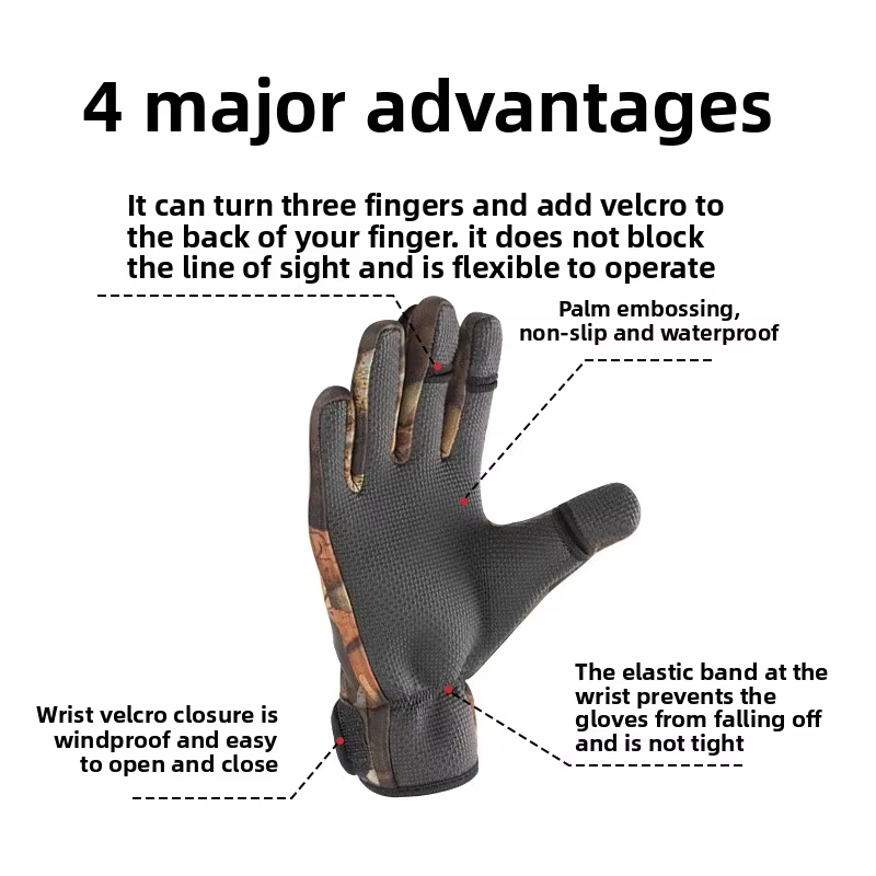 Winter Three Finger Fishing Gl - Outdoor Hunting Gloves ulasan dan harga