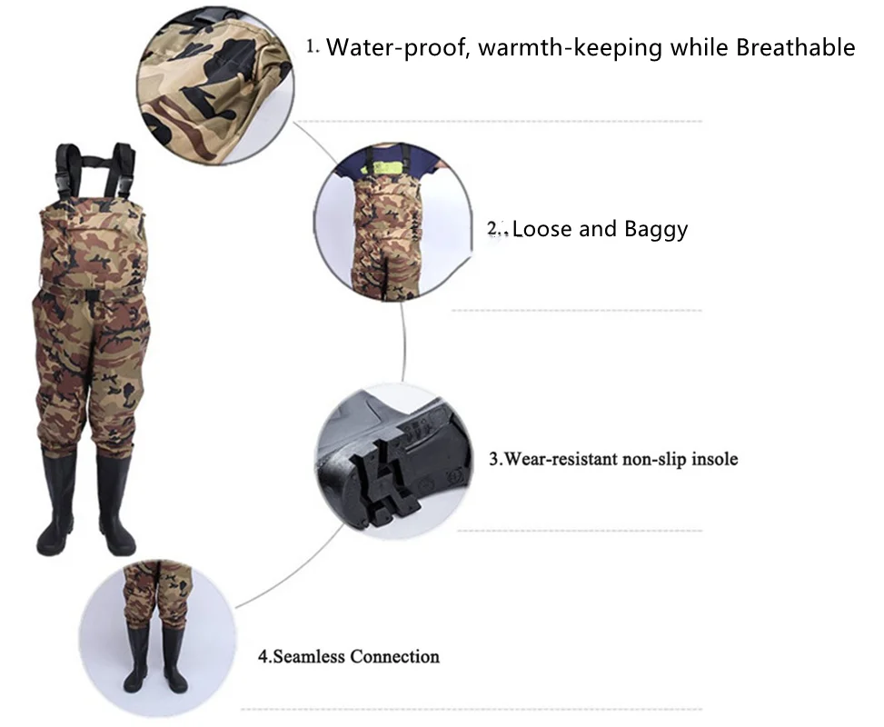Camouflage Fishing Wading Pant - Outdoor Hunting Overalls ulasan dan harga