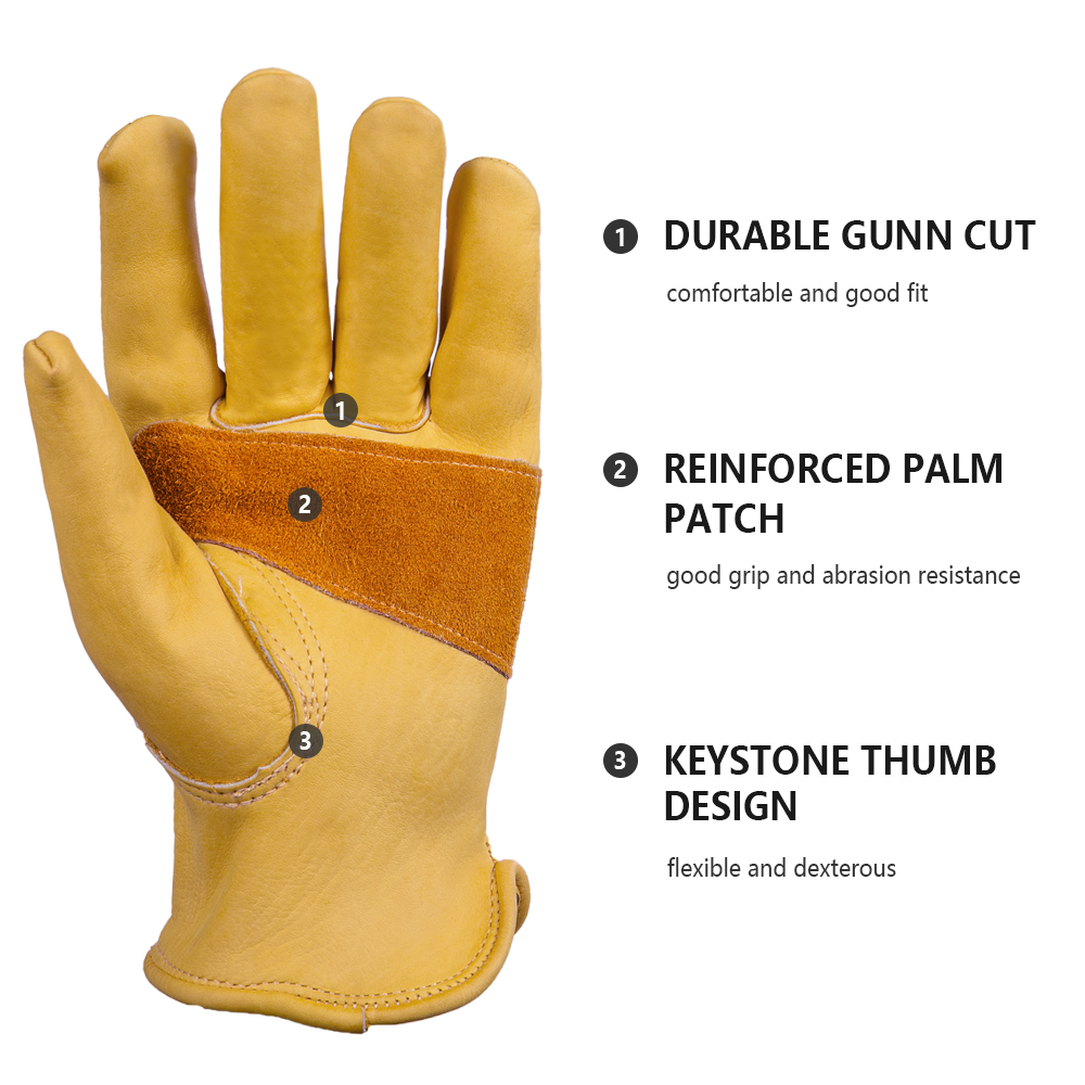 Cowhide Leather Gloves Breatha - Outdoor Hunting Gloves ulasan dan harga